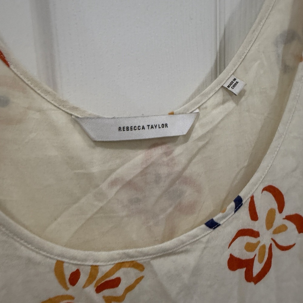 REBECCA TAYLOR FLAME FUR LINEN BLEND MIDI DRESS SIZE 00 $395 - Picture 3 of 10